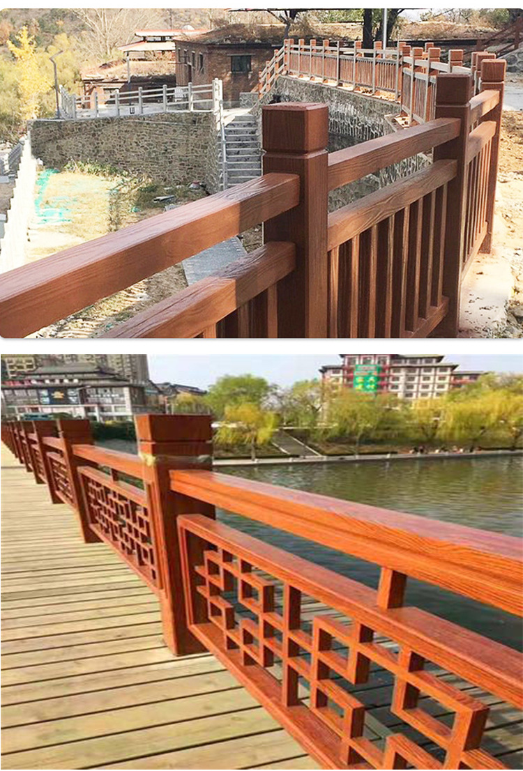 仿木护栏河道仿木栅栏金属纹漆镀锌围栏景区栏杆厂家仿木纹护栏-阿里巴巴