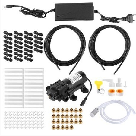 12V bomba 220 fuente de alimentación baja presión traje de pulverización de refrigeración humidificación eliminación de polvo boquilla de cobre de riego desinfección inducción automática