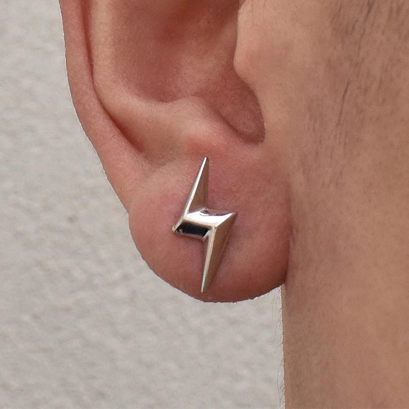 Cool Men’s Stud Earrings. Minimalist Street & Punk Style, Ideal For Casual, Party & Daily Wear. Made Of 316L Stainless Steel, Hypoallergenic, Nickel-_voghion.com