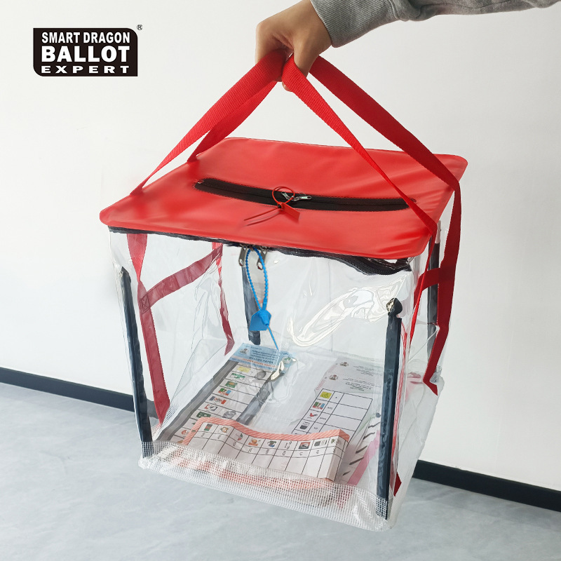 Transparent Frosted Pvc Voting Election Plastic Box Frosted Pvc Voltage Satchel Anti-Cheating Voting Bag
