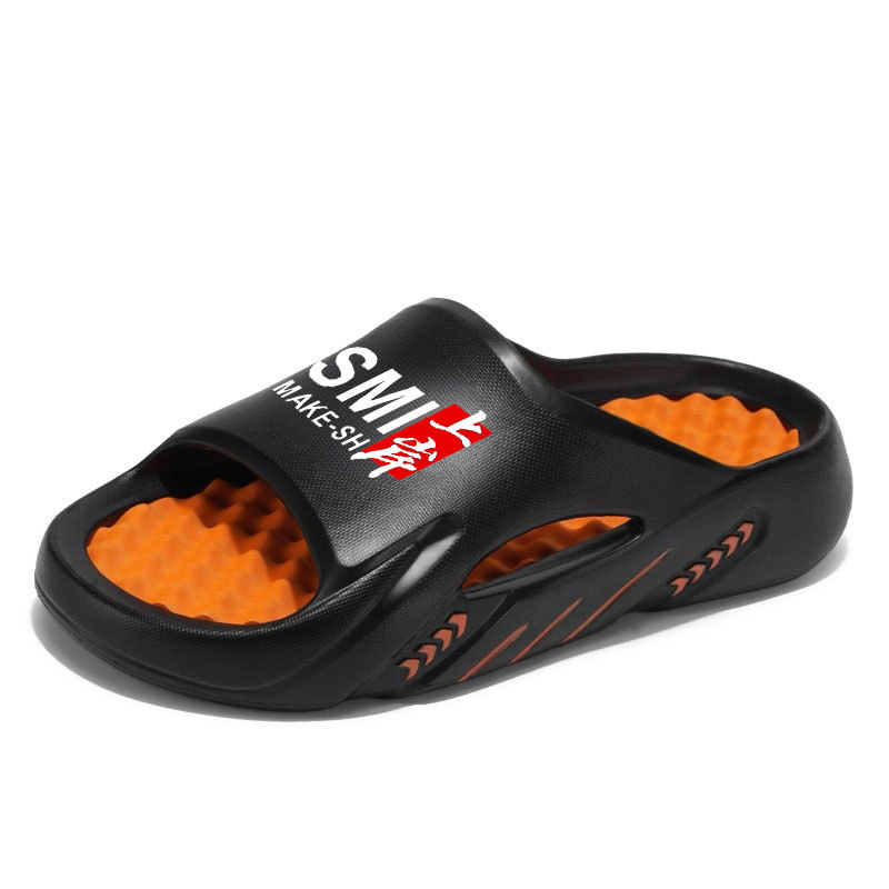 Red celebridad en vivo de verano masaje fondo de dos colores EVA zapatillas frías usar una zapatilla transfronteriza zapatillas grandes para hombres y mujeres