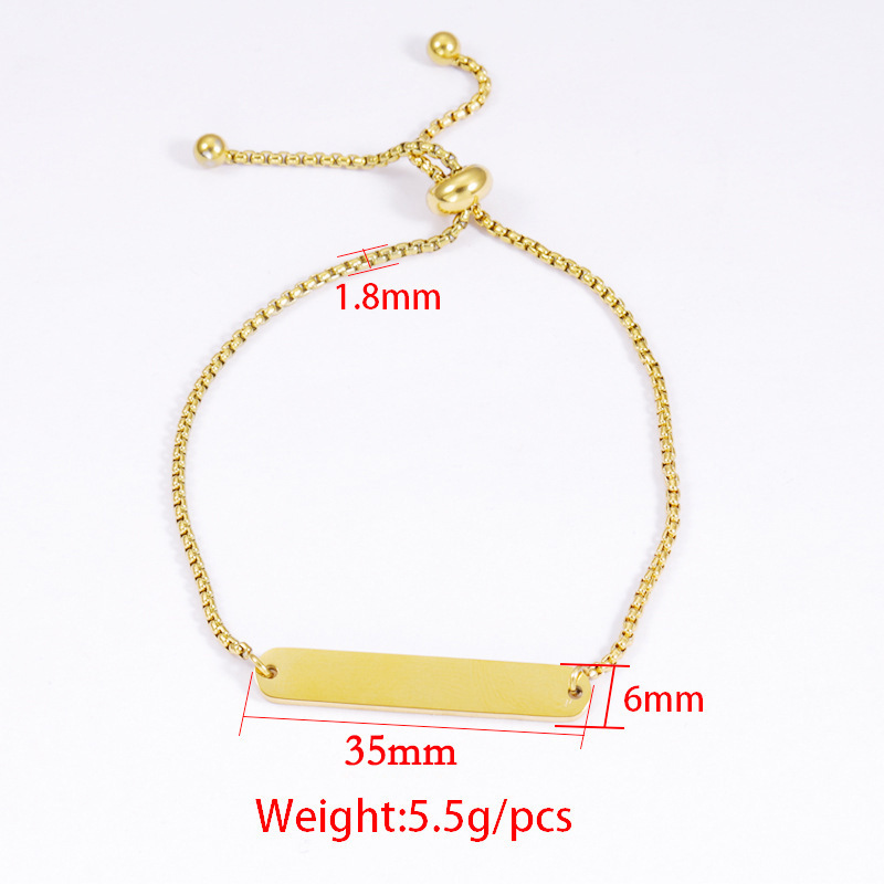 8g Weight Vintage Style Solid Color 304 Stainless Steel Chain-free Bracelets In Bulk