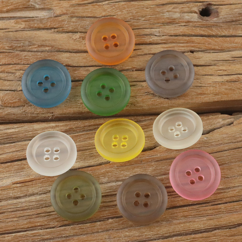 Jelly Lemon Yellow Round-Edged Fresh and Cute Children's Clothing Shirt Dress Suit Sweater Coat Translucent Resin Buttons
