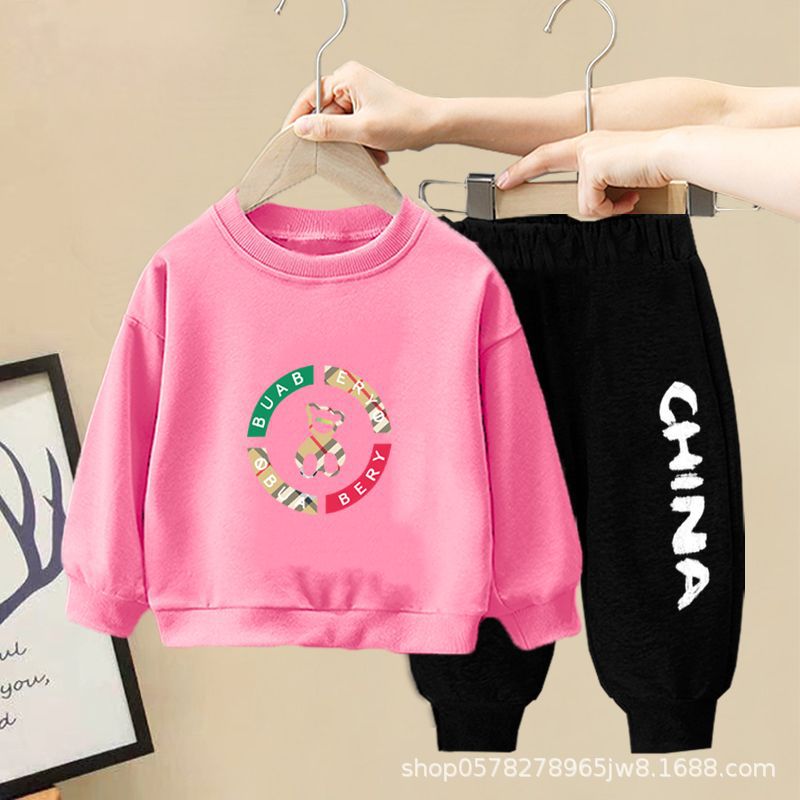 Spring and Autumn pure cotton stylish and fashionable 2022 new baby autumn long-sleeved sweatshirt two-piece set pic 5