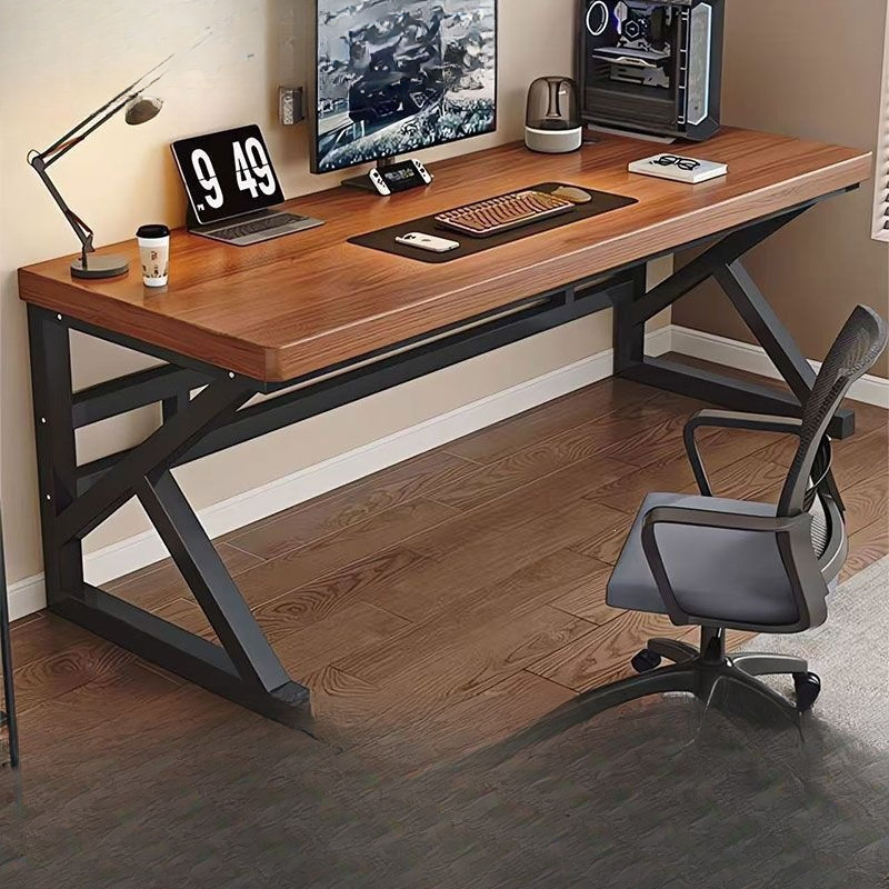 Solid Wood Computer Desk, Student Bedroom, Home Office Long Table, Double Workbench, Simple Gaming Small Table