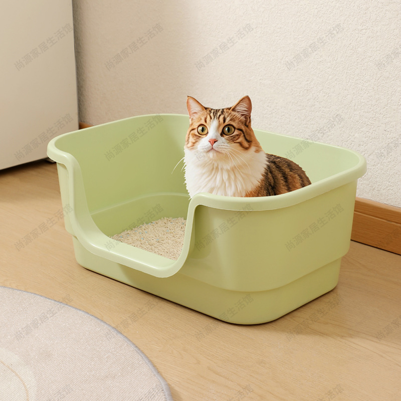 고양이 쓰레기통 대형 완전 개방형 반 밀폐형 물 튀김 방지 변기 고양이 화장실 고양이 용품 공장 직접 판매