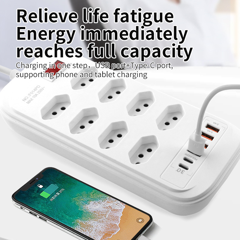 Exportaciones de comercio exterior inteligentes para Brasil enchufe de enchufe 3 / 4 / 5 / 6 con enchufe de alimentación 3USB