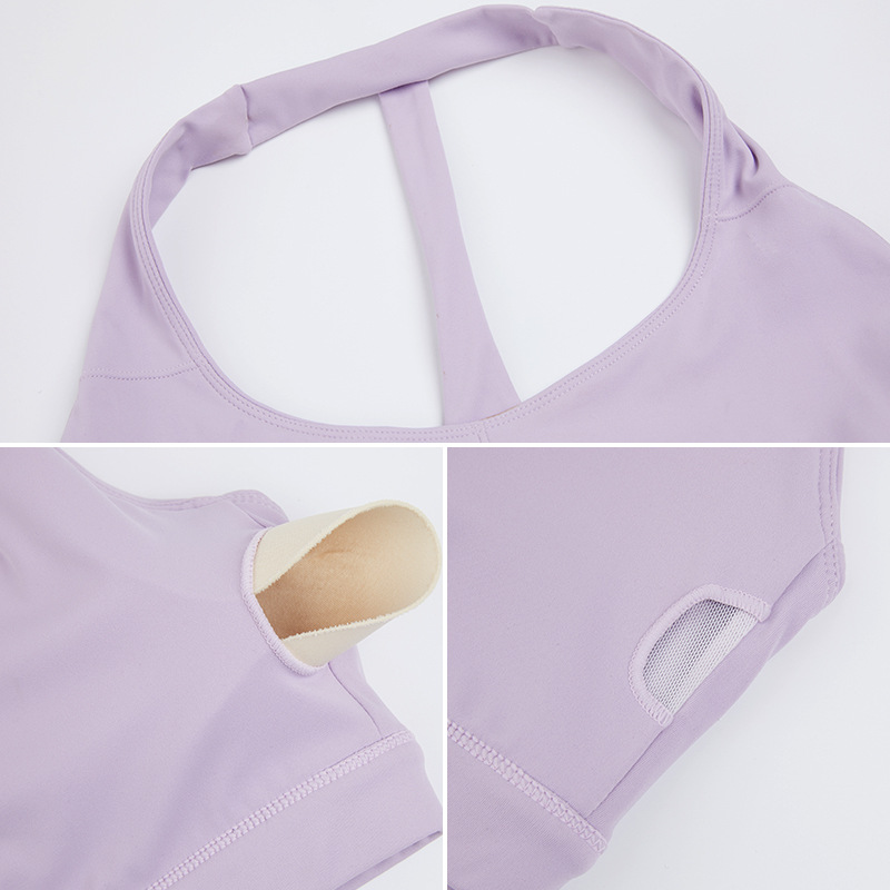 Nuevo conjunto de yoga desnudo mujer belleza de espalda rápida secado ajuste belleza de espalda juego deportivo de entrenamiento