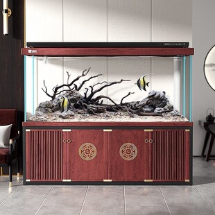 Fish Tank Living Room Big Ultra-white Glass Aquarium Household Floor-to-floor Bottom Filter Rice Dragon Fish Tank Water-free