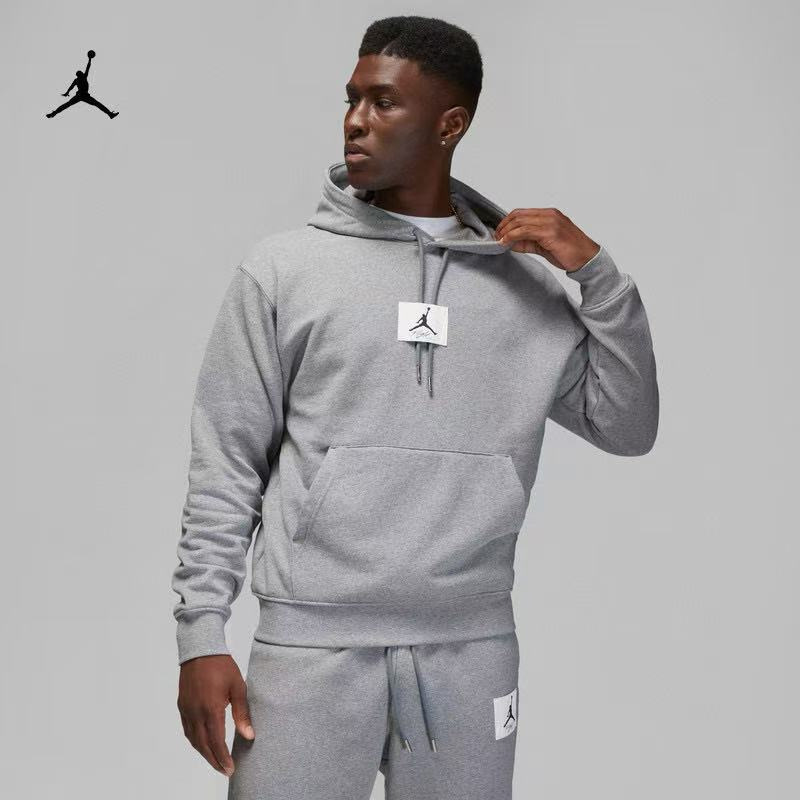 High Quality 25Ss Aj Jordan Flyer Patch Logo Men's Classic Knitted Hooded Sweatshirt Dq7339