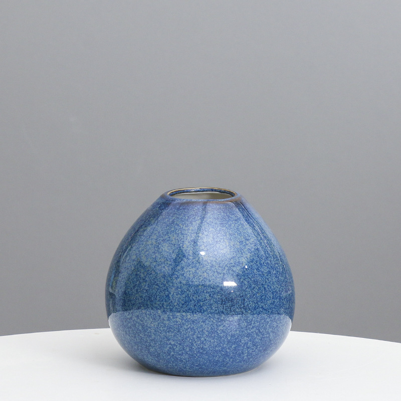 Decoración del hogar moderno arte creativo decoración azul sala de estar de escritorio de alto grado florero de cerámica transfronteriza al por mayor