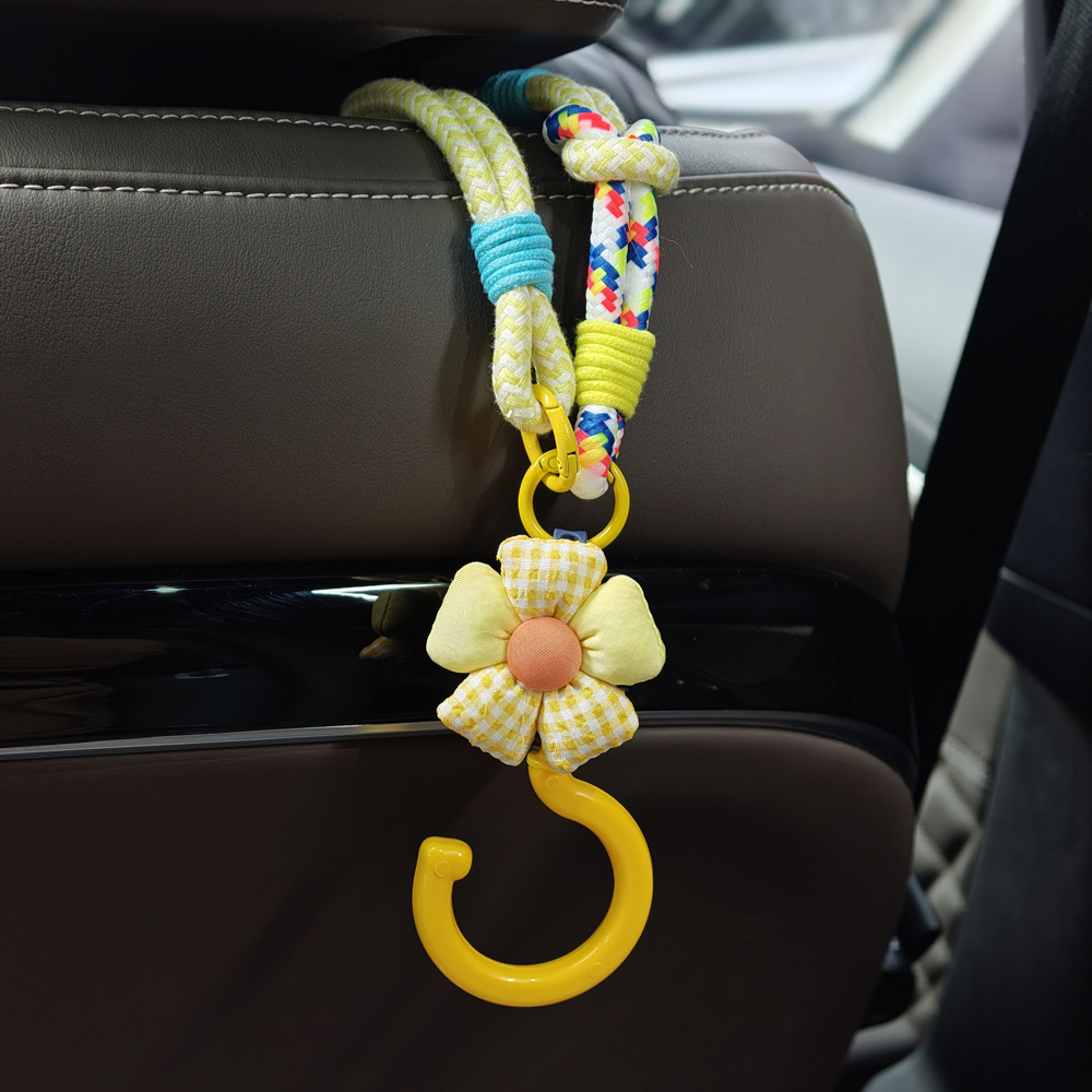 Cute Floral Car Seat Hooks, Front Passenger Seat Small Hooks, Rear Seat Storage Accessories