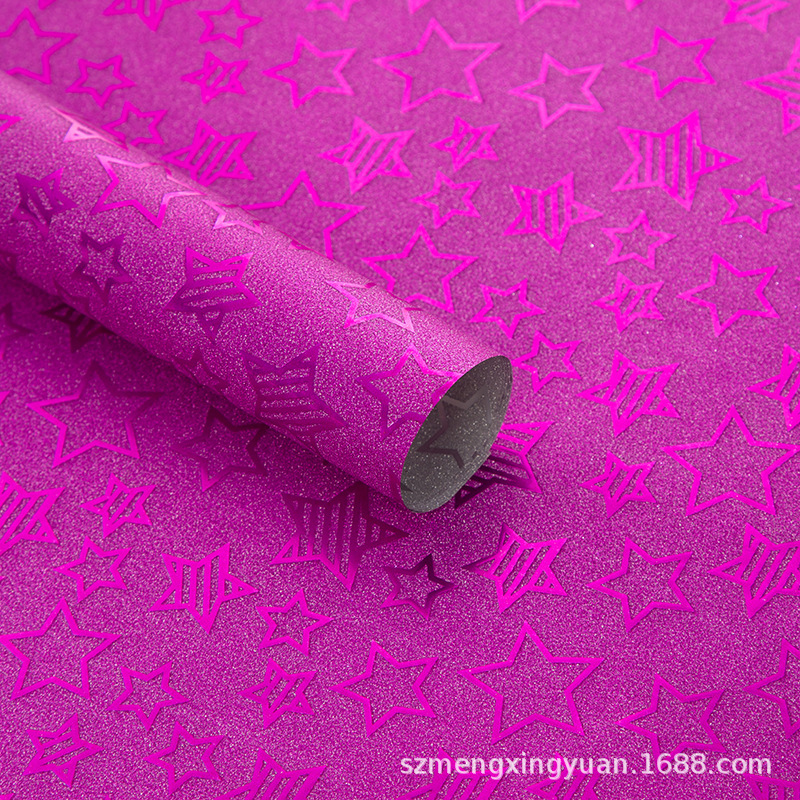 Estrella de cinco puntas rosa roja; papel de arena de color 50*70cm
