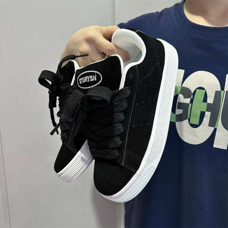 Autumn 2024 New Niche Retro Black Skateboard Shoes Instagram National Trendy New Chinese Street Shot Student Casual Shoes for Women