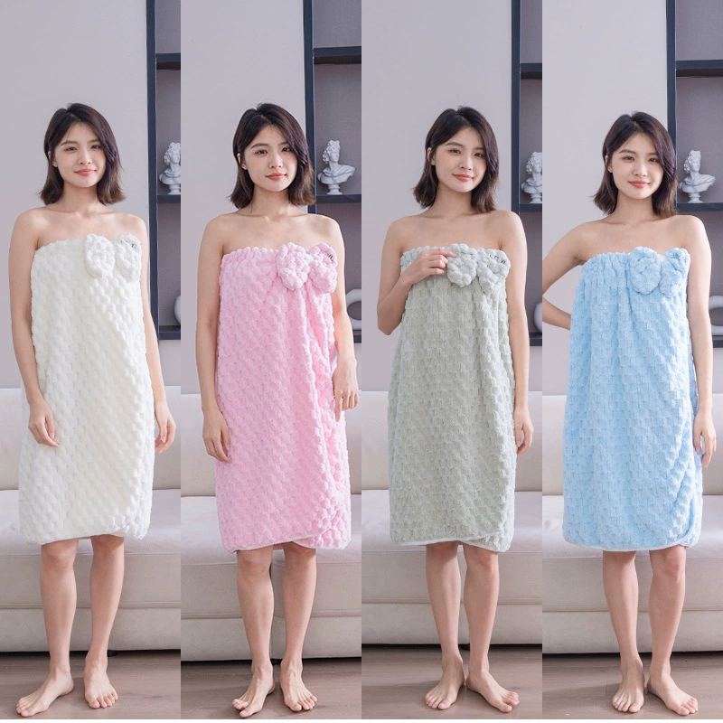 Летний коралловый бархатный мягкий топ с бантом, банное полотенце