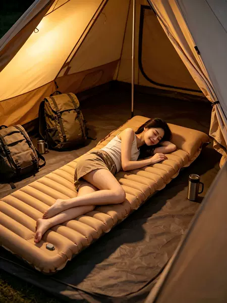 Factory wholesale inflatable mattress, thickened, moisture-proof, one-touch inflation, portable camping nap mat