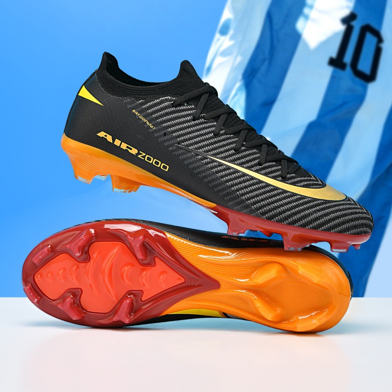 New cross-border seamless fly-knit low-top football shoes for teenagers, male and female students, suitable for artificial turf professional competition