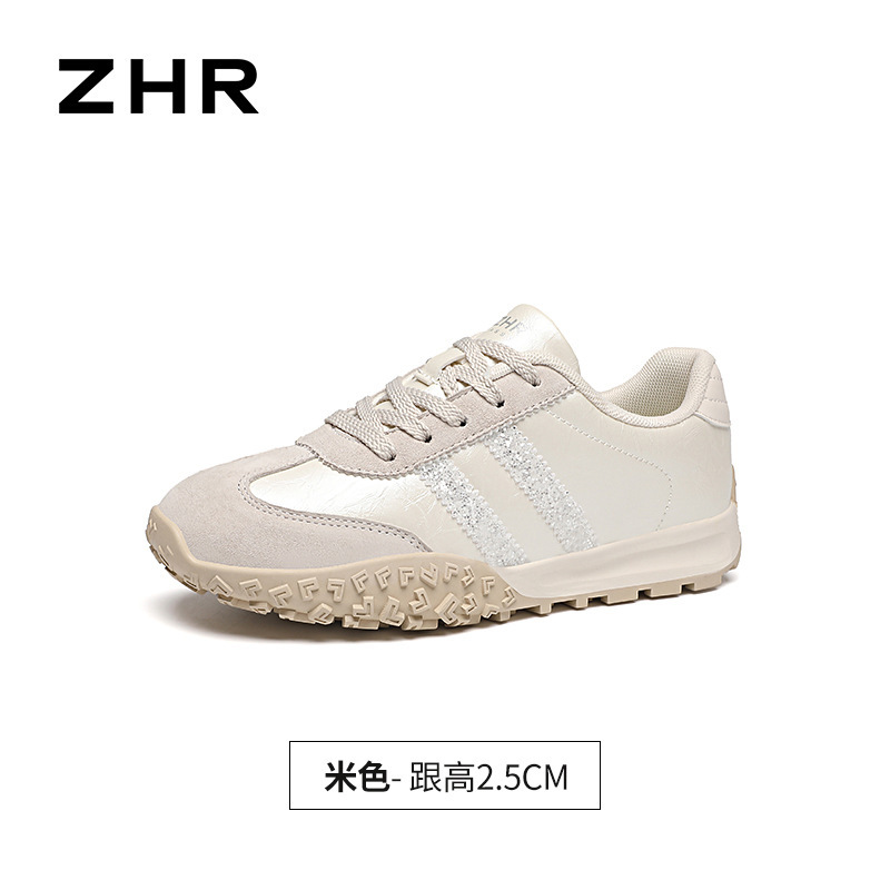 ZHR网面德训鞋女2025新款夏季穿搭透气厚底运动休闲不闷脚女鞋|undefined