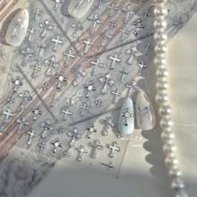 tomoni&莫失金属美甲贴纸diy爆款中国风指甲贴复古十字架饰品素材