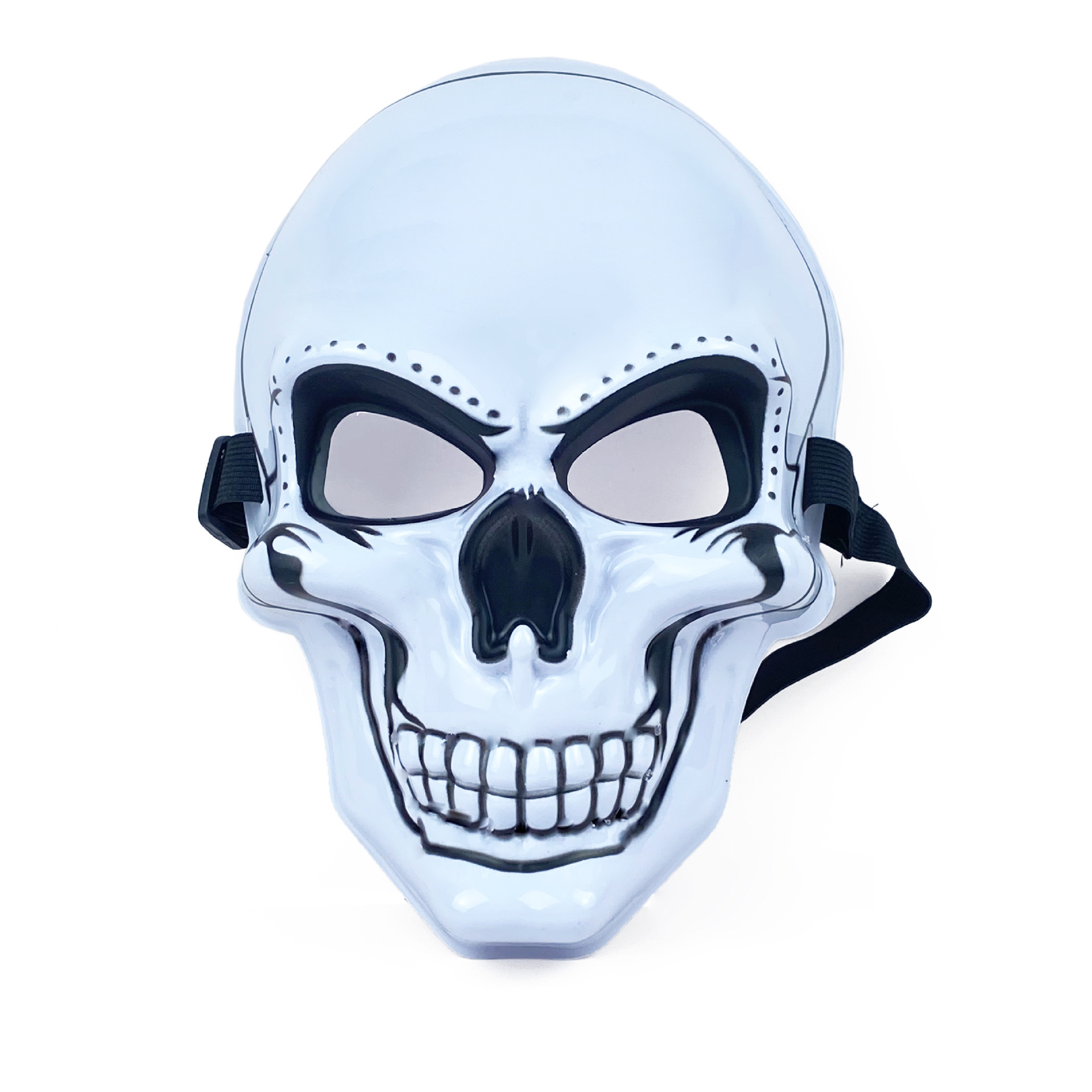 PVC blanco máscara de cráneo máscara led máscara luminosa de halloween EL regalo máscara de luz fría máscara luminosa image 16