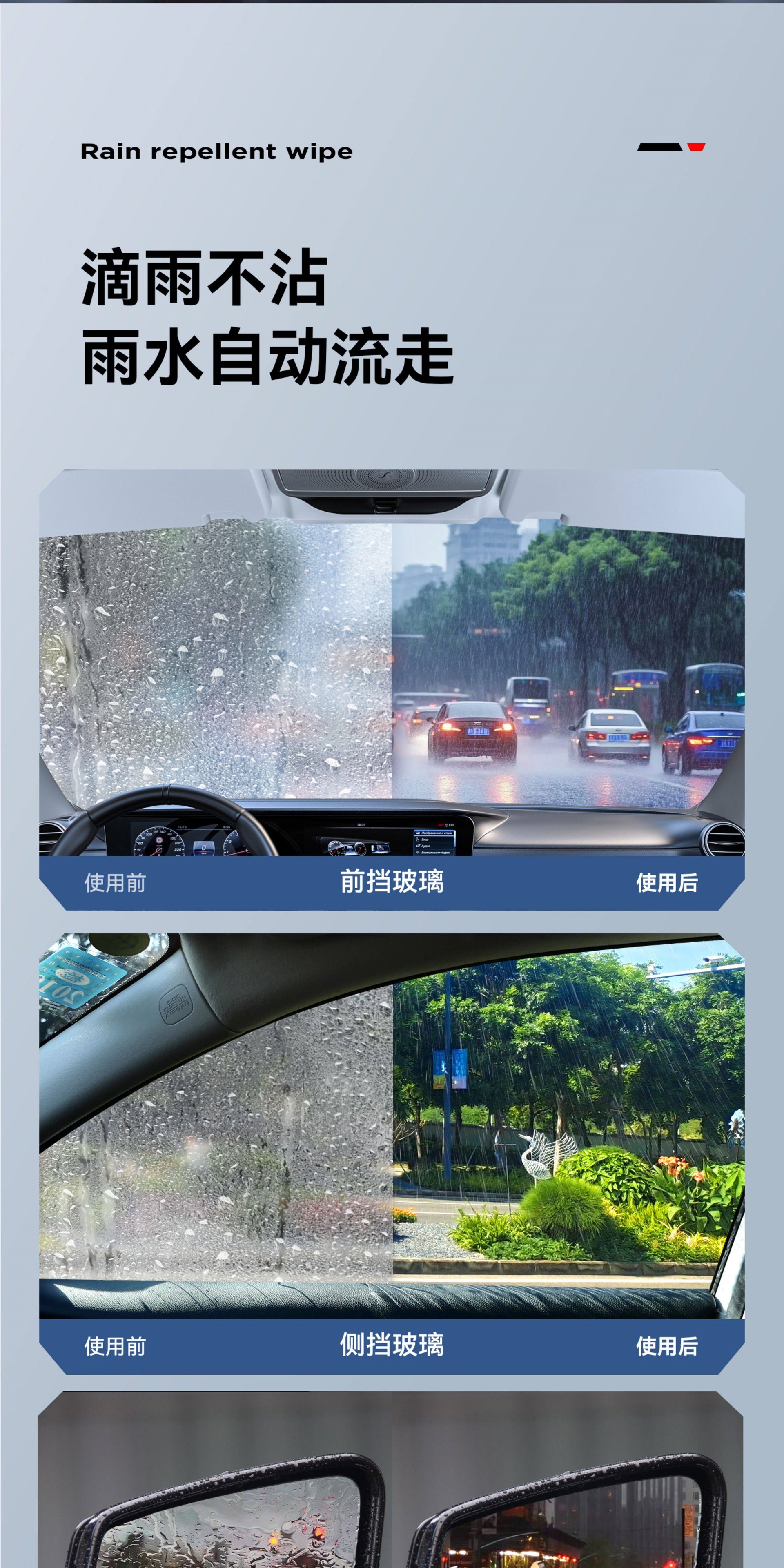 Suitable for car rearview mirrors, anti-rain and anti-fog agent for reversing, prevents water from sticking to car windows in rainy days, water-repellent coating