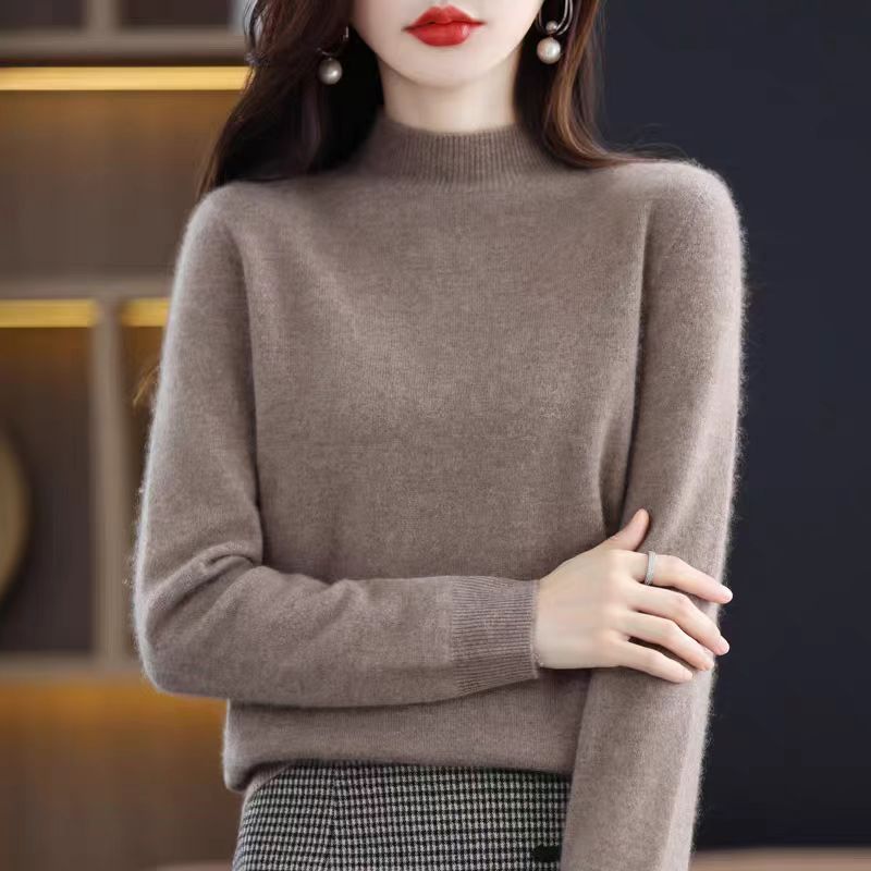 羊绒毛衣女2025年新款半高领打底衫女春秋冬内搭宽松针织衫上衣保|undefined