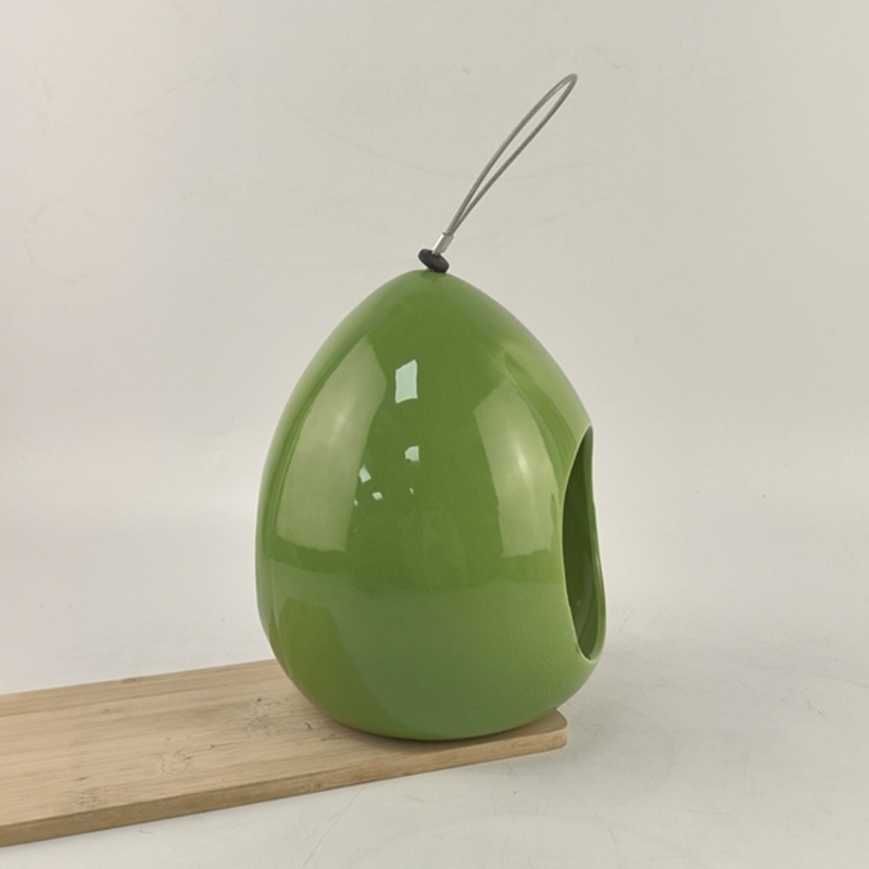 Transfronterizo europeo y americano simple en forma de gota cerámica casa para pájaros comederos para pájaros muebles de jardín nido para pájaros adornos colgantes árbol para mascotas