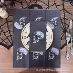 16 クロスボーダー三層特大ハロウィンスカルプリントナプキンカラフルなペーパータオルレストランパーティープレースマット