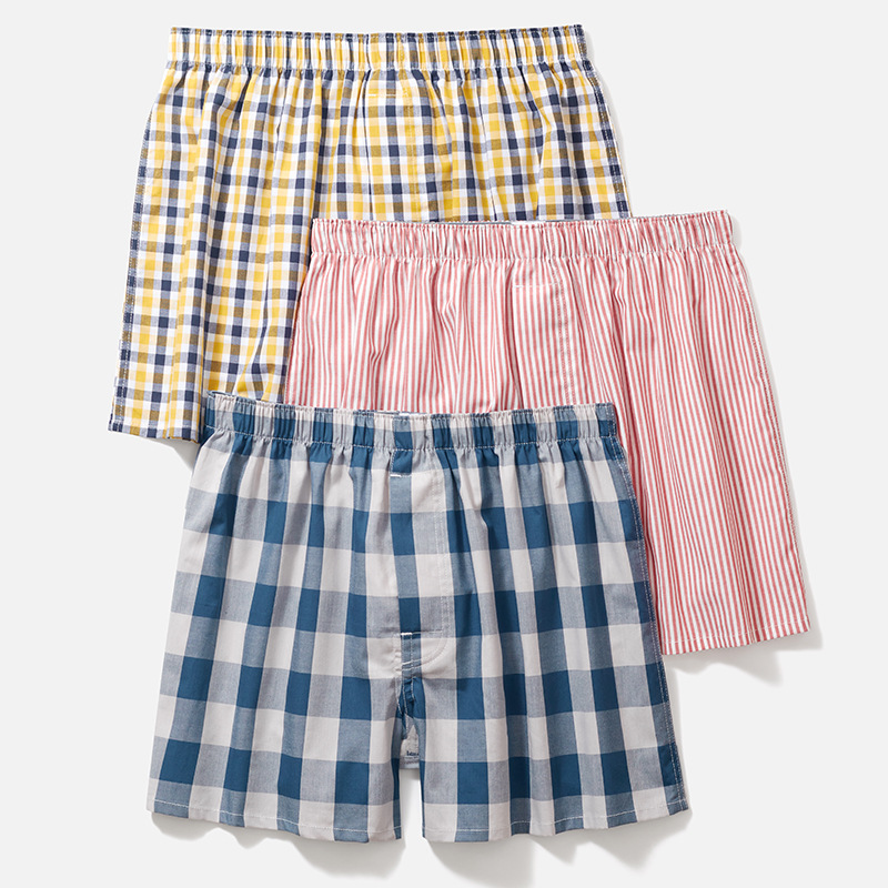 3-pack fang renye arro pantalones de los hombres ropa interior de algodón transpirable ropa interior pijama casa pantalones sueltos más tamaño boxeadores