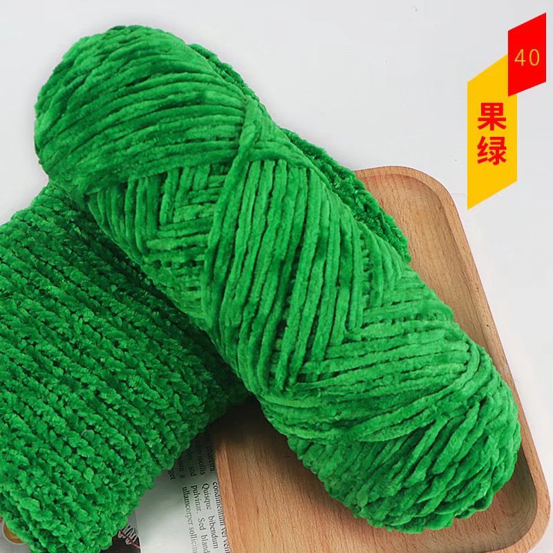 Chenille terciopelo de oro bola de lana de espesor medio de luz multicolor de terciopelo brillante DIY tejido zapatillas crochet al por mayor