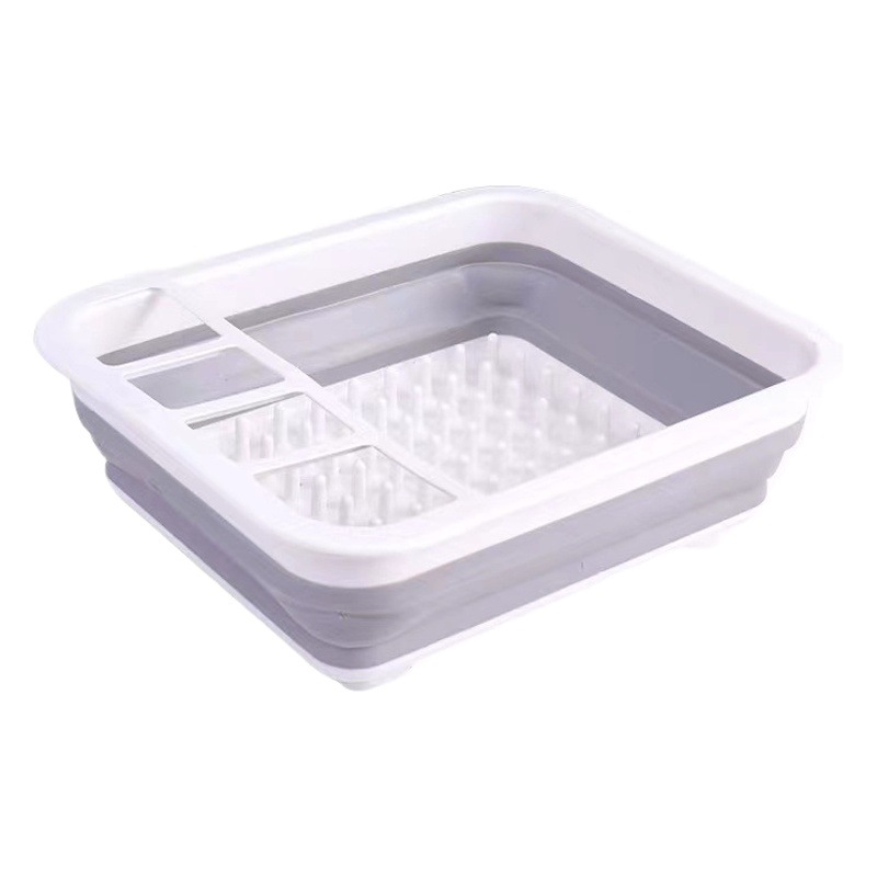 Estante de plato plegable estante de almacenamiento fregadero estante de plato fregadero plegable estante de almacenamiento cesta de drenaje