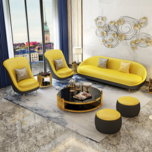 现代轻奢真皮沙发简约北欧港式单三人位客厅组合意式极简皮艺家具