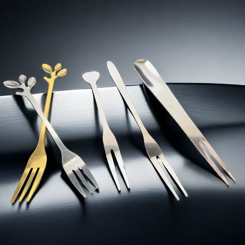 Бытовая вилка для фруктов из нержавеющей стали, вилка для консервов, вилка для десертного торта, трехзубчатая вилка, креативная вилка для закусок, вилка для лунного торта