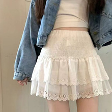 181#春夏季新款蕾丝刺绣花边裙子女a字蛋糕裙遮肉半身蓬蓬裙