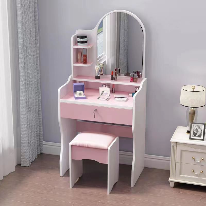 Mesa de maquillaje transfronteriza armario en un espejo push-pull venta caliente dormitorio simple moderno con armario de almacenamiento red comedor