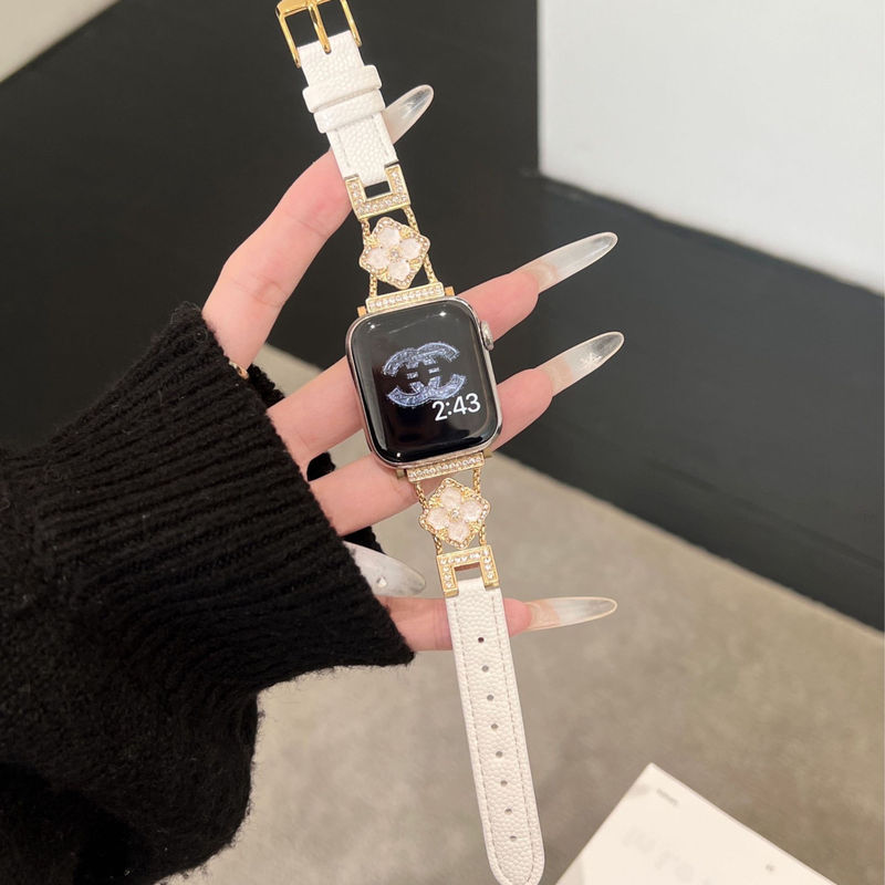 Niche Fish Seed Leather Strap for s10/SE Apple 1-9 Watch Women FIT3/2 Millet 8/9PRO Red Rice 5