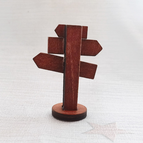 Wooden handicrafts garden ornaments garden decoration micro landscape miniature scene road signs street sign ornaments