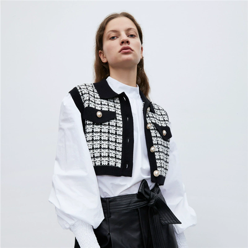 Вязаный жилет, куртка, кардиган, свитер, стиль Chanel, на заказ