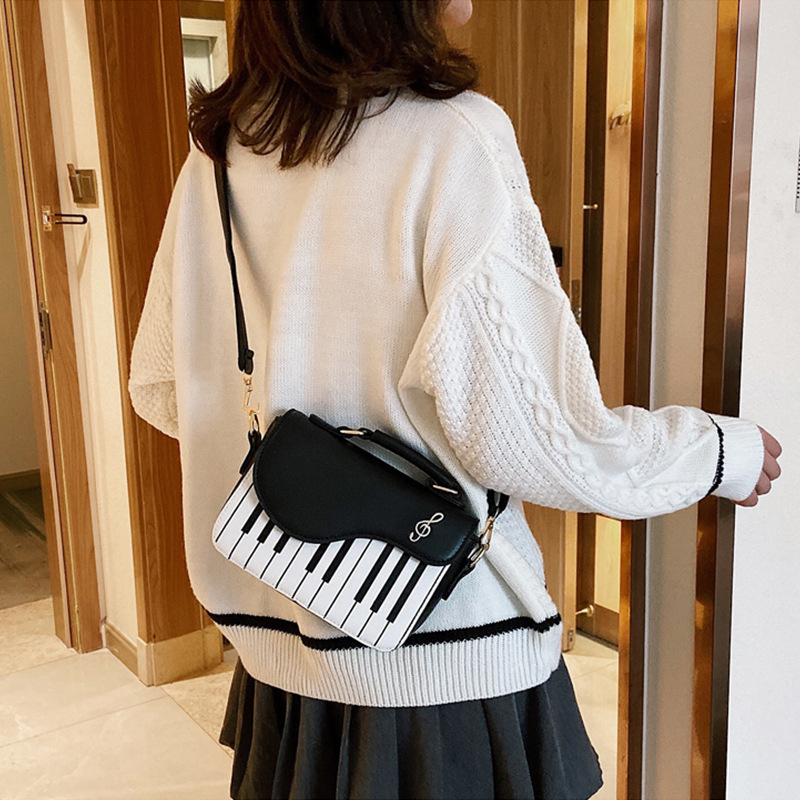 Cross-border Women's Bag Fashion Small Square Bag Women's Bag New Piano Note PU Shoulder Bag Crossbody Bag Sweet Portable Women's Bag Cross-border Women's Bag Fashion Small Square Bag Women's Bag New Piano Note PU Shoulder Bag Crossbody Bag Sweet Portable Women's Bag