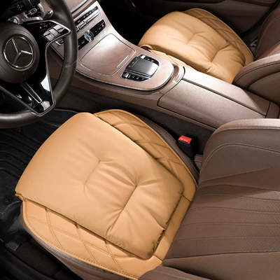 Seat cushion, seat cover: anti-stain, leather protection - s-model-anti-stain-leather-vintage-brown-two-front-seats
