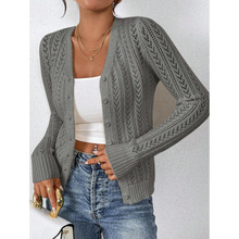 U 26953 Hollow knit button cardigan �ο���֯Ŧ�ۿ����羳