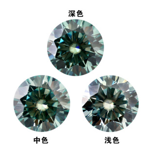 Wuzhou manufacturers round blue-green moissanite in stock accessories natural lake water bare diamond jewelry processing bare diamond mosan