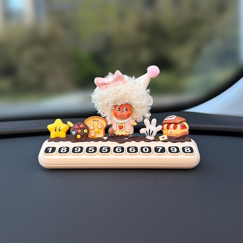 2026 New Model Star-Shaped Car Phone Number Plate, Temporary Parking Cute Decoration for Women