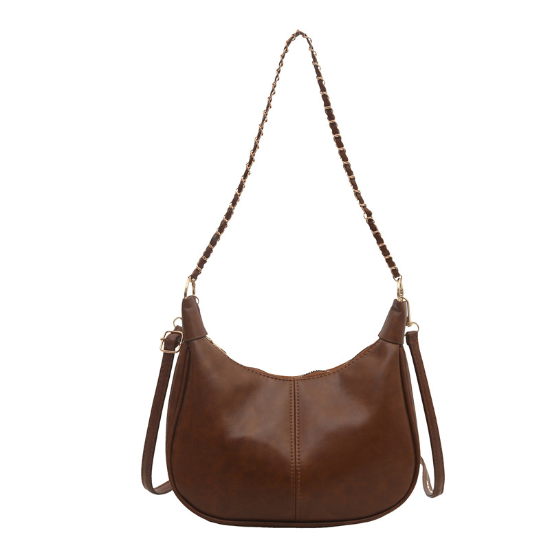 Bolsa de cadena de textura para mujeres de gran capacidad 2025, nuevo bolso de mujer simple PU, bolso de hombro de moda empalmado mochila
