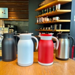 Foreign trade 304 stainless steel coffee pot one-touch handheld household thermos kettle with handle that can be printed with logo