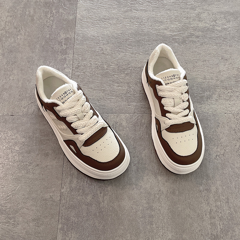 Samt Sneaker Mit Dicker Sohle Für Damen Herbst Winter Freizeitschuhe_voghion.com