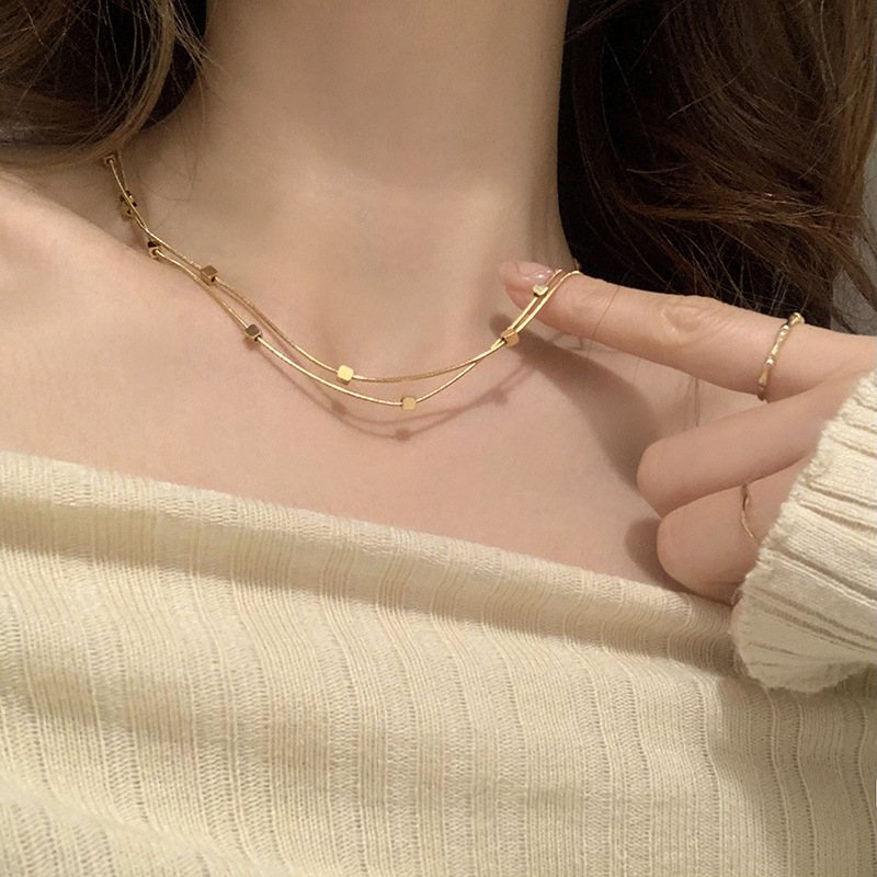 Simple Style Geometric Titanium Steel Plating Necklace 1 Piece