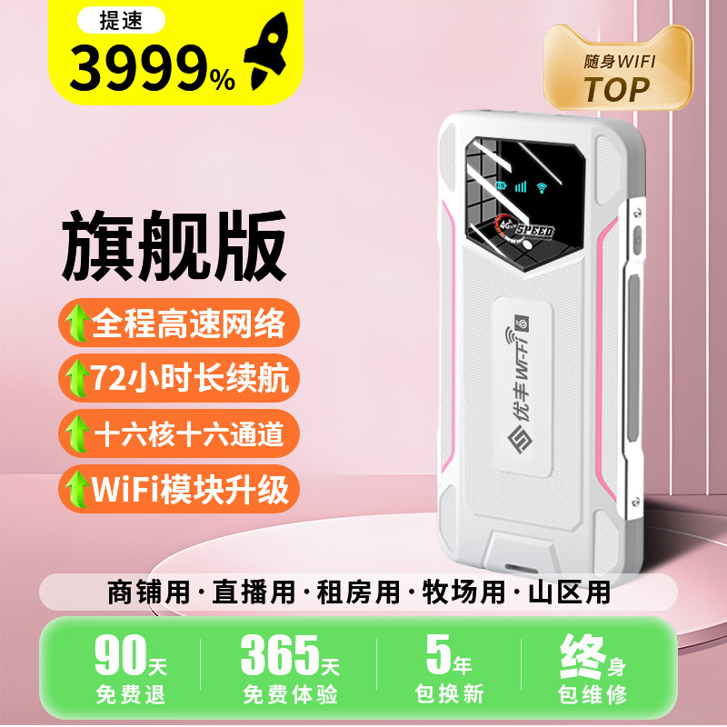 Power bank two-in-one [flagship f2 pink and white] sixteen cores and sixteen channels - network speed enhancement 3999% (network module upgrade) -10g/month*1