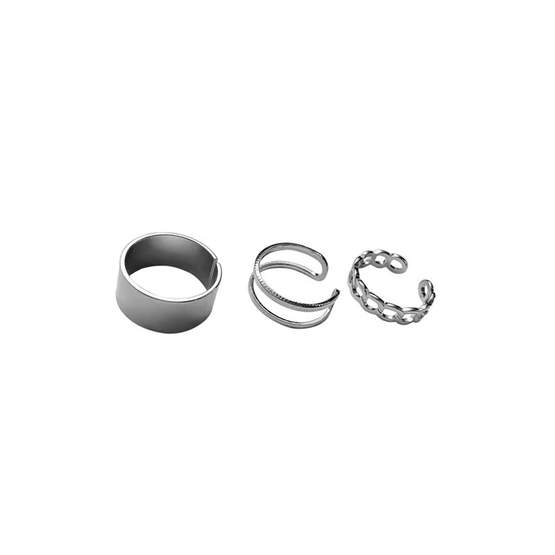 Korean Titanium Steel Opening Adjustable Ring Three-piece display picture 6