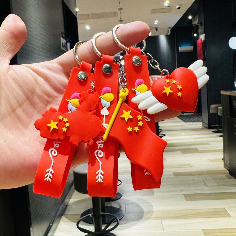 国庆节小礼品国潮钥匙扣五角星红旗国旗挂件活动纪念品小礼物批发|undefined